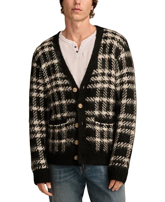 Lucky Brand Men's Classic-Fit Brushed Plaid Jacquard Cardigan