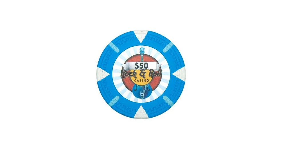 Slickblue Rock & Roll Poker Chips (25-Pack) – Clay Composite, $50 Value for Premium Play