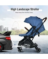 Gymax 2-in-1 Convertible Baby Stroller Pushchair Aluminum w/ Adjustable Canopy