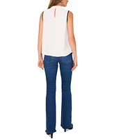 Vince Camuto Women's Cowlneck Contrast-Trim Sleeeveless Top