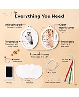 KeaBabies Bitsy Inkless Baby Hand and Footprint Kit, Two-sides Christmas Photo Ornaments, Personalized Keepsake Gifts