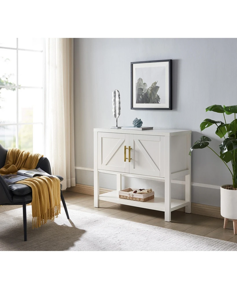 Kings Brand Furniture Teresa 2-Door Modern Console Table, Buffet Storage Cabinet