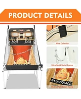 Inolait Foldable Basketball Arcade Game, Indoor Basketball Hoop Arcade with 4 Balls and Led Scoring System