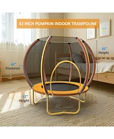 Inolait 42 Inches Kids Trampoline Bouncing Jumping Mat Recreational Trampoline with Enclosure Net and Heavy Duty Frame