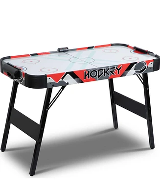 Sugift 48" Foldable Air Hockey Table, Mid-Size Indoor Game Table w/Led Scoreboard, Pushers & Pucks, Easy Assembly