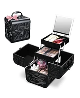 Byootique Makeup Train Case Cosmetic Organizer w/ Mirror Tray Artist Cb Dusk