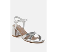 London Rag Edessa Square Toe Block Heel Sandals