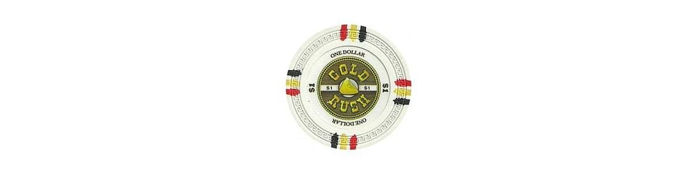 Slickblue Gold Rush Poker Chips 25-Pack - Clay Composite, $1 Denomination