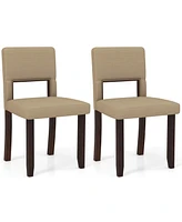 Gouun Set of 2 Wooden Dining Chair with Acacia Wood Frame Padded Seat and Back