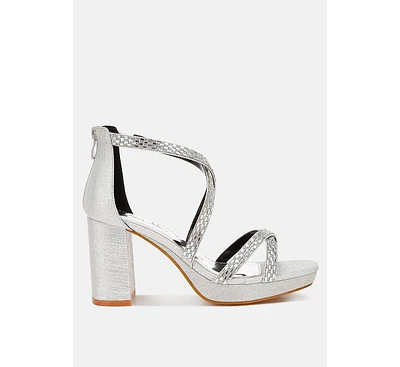 Infatuated Rhinestones Embellished Strappy Sandals