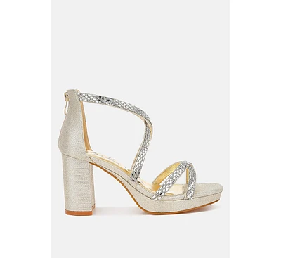Infatuated Rhinestones Embellished Strappy Sandals