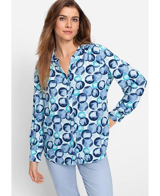 Olsen Women's Bubble Print Tunic Shirt