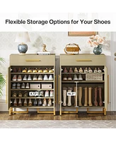 Tribesigns Shoe Cabinet with Doors, 20 Pairs Storage Drawer for Entryway, Modern Rack Organizer Adjustable Shelves Hal