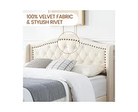 gaomon King Size Bed Frame, King Bed Frame with Headboard, King Platform Bed Frame with Soft Covered, Noise Free, Solid and Stable
