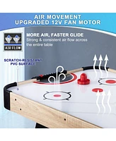 Sugift Air Hockey Table, Indoor Powered Hockey Game Table with 2 Pucks, 2 Pushers