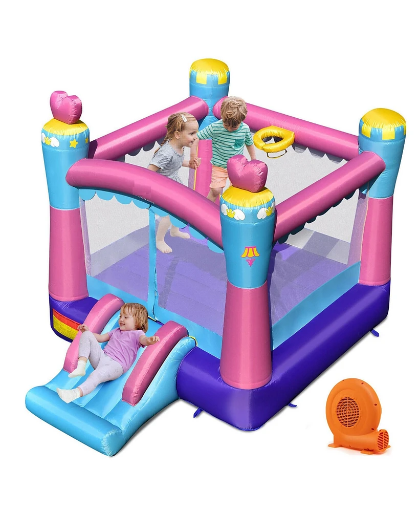 Gymax Inflatable Bounce House 3-in-1 Princess Theme Inflatable Castle w/ 680W Blower