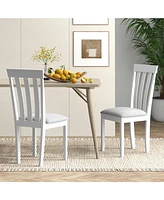 Gouun Dining Chair Set of 2 Upholstered Wooden Kitchen Chairs with Padded Seat and Rubber Wood Frame