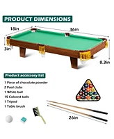 Inolait 36" Mini Tabletop Pool Set Portable Billiards Game