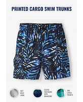 KingSize Big & Tall 8" Printed Cargo Swim Trunks