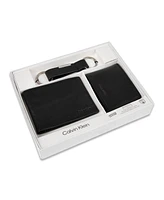 Calvin Klein Men's Rfid Billfold Wallet with Removable Front Pocket Wallet and Key Fob, 3-Piece Set