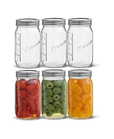 JoyJolt Regular Set of 6 Mason Jars with Airtight Lids