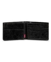 Levi's Men's Rfid Rugged Leather Passcase Bifold Wallet