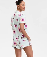 I.n.c International Concepts Women's Stretch Satin Short-Sleeve Pajama Set, Exclusively at Macy's