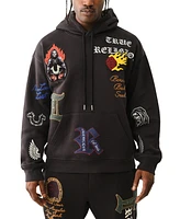 True Religion Men's Relaxed Fit Patch Graphic Hoodie