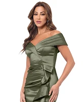 Xscape Women's Taffeta Off-The-Shoulder Sweetheart Gown