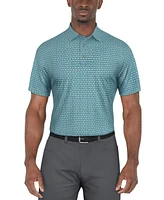 Pga Tour Men's Flamingo Geo-Print Performance Golf Polo Shirt