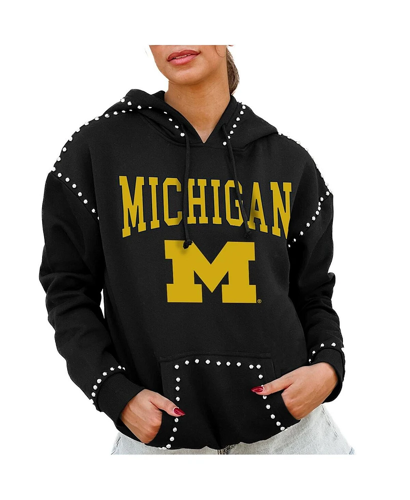 Gameday Couture Women's Black Michigan Wolverines Studded Pullover Hoodie