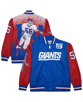 Mitchell & Ness Men's Lawrence Taylor Royal New York Giants Retired Player Graphic Full-Snap Satin Jacket