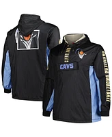 Mitchell & Ness Men's Black Cleveland Cavaliers Big Tall Hardwood Classics Team Og 2.0 Anorak Hoodie Quarter-Zip Windbreaker Jacket