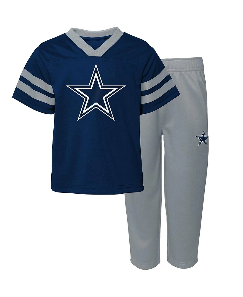 Outerstuff Toddler Navy/Heather Gray Dallas Cowboys Red Zone Jersey Pants Set