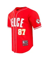 Pro Standard Men's Travis Kelce Red Kansas City Chiefs Mesh Button-Up Baseball Jersey