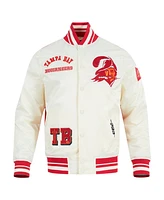 Pro Standard Men's Cream Tampa Bay Buccaneers Sublimated Satin Full-Snap Jacket