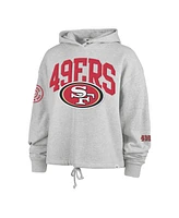 '47 Brand Women's Heather Gray San Francisco 49ers High Hopes Long Sleeve Cropped Hoodie