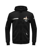 Pro Standard Men's Black New Orleans Saints Split Logo Double Knit Full-Zip Hoodie