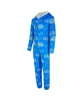 Concepts Sport Women's Blue Detroit Lions Roadway Allover Print Microfleece Full-Zip Union Suit