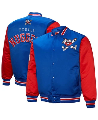 Mitchell & Ness Men's Royal Denver Nuggets Hardwood Classic Primetime Full-Snap Satin Jacket