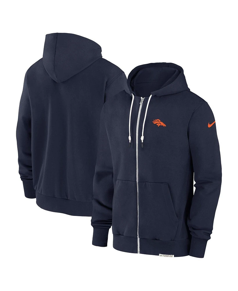 Nike Men's Navy Denver Broncos Sideline Performance Full-Zip Hoodie Jacket