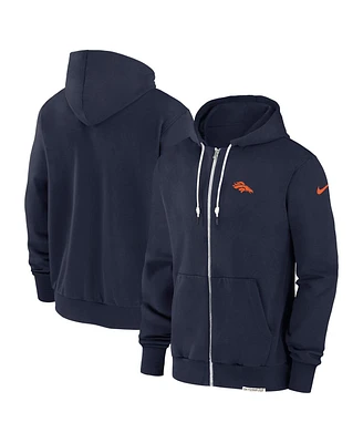 Nike Men's Navy Denver Broncos Sideline Performance Full-Zip Hoodie Jacket