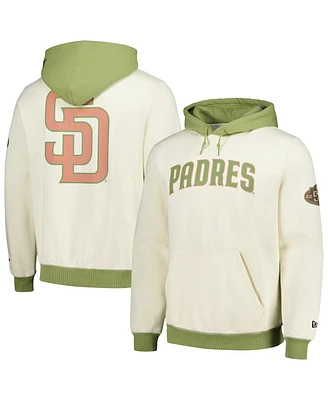 New Era Men's Cream/Green San Diego Padres Color Pop Pullover Hoodie