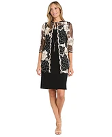 R & M Richards Women's Soutache Jacket, Sheath Dress Necklace Set