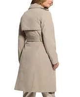 Guess Women's Jenny Faux-Leather Trench Coat