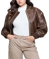 Guess Women's Angelique Faux-Leather Bomber Jacket