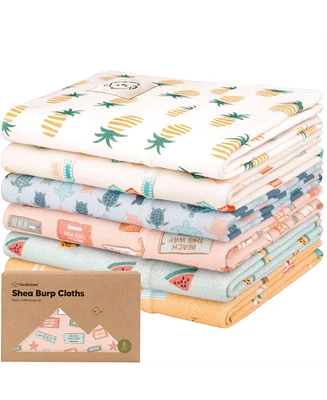 KeaBabies Kids 6pk Shea Burp Cloths Girls, Organic Burping for Babies, Newborn