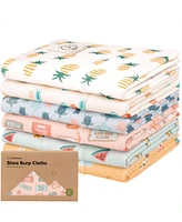 6pk Shea Baby Burp Cloths for Boys and Girls, Organic Burping Babies, Newborn