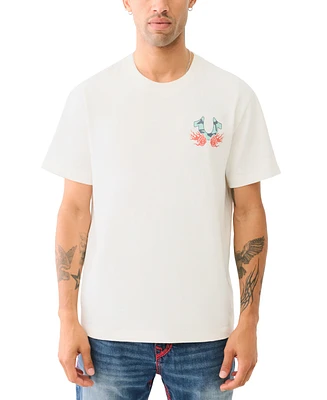 True Religion Men's Short Sleeve Crewneck Reaper Graphic T-Shirt