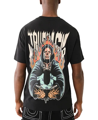 True Religion Men's Short Sleeve Crewneck Reaper Graphic T-Shirt